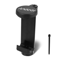 Andoer AD-01 Support universel pour trépied pour téléphone Support pour smartphone Clip Pince pour téléphone Utilisation horizontale verticale Compatible avec les smartphones Samsung iPhone 12/11/10 / XS / 8 avec tige métallique pour l