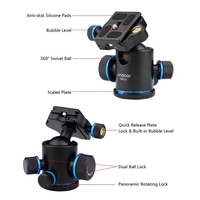 Andoer Aluminium Caméra Amortisseur Panoramique Tête De Trépied Tête De Trépied Charge Utile 10KG Charge Utile 360 ° Pivotant à 90 ° Flip avec Plaque de Dégagement Rapide Plaque à l