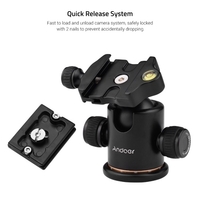 Andoer Aluminium Caméra Amortisseur Panoramique Tête De Trépied Tête De Trépied Charge Utile 10KG Charge Utile 360 ° Pivotant à 90 ° Flip avec Plaque de Dégagement Rapide Plaque à l
