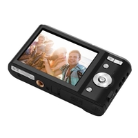 Andoer Appareil photo numérique portable 48MP 2, 7K Écran IPS 2, 88 pouces Zoom 16X Mise au point automatique Retardateur Mémoire étendue 128 Go Détection de visage Anti-tremblement avec 2 piles Dragonne Pochette de transport