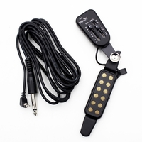 Andoer AQ-601 12 Trous Magnétique Rosace Guitare Ramassage Transducteur avec Accordeur Tone Volume Controller 6.5mm Fiche Mâle 3m Câble Audio pour 38 "/ 39" / 40 "/ 41" Guitare Acoustique