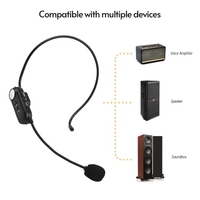 Andoer Casque Microphone sans fil tout usage Système de microphone sans fil UHF Batterie intégrée avec prise 3, 5 mm / Convertisseur 6, 35 mm pour l