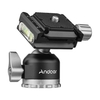 Andoer Compact Panorama Ballhead Adaptateur de montage sur trépied Mini rotule avec plaque à dégagement rapide Connecteur à vis 1/4 pouce Usinage CNC en alliage d