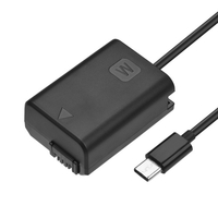 Andoer DC Coupler Dummy Battery et USB-C Type-C AC Converter Power Adapter Cable pour NP-FW50 Battery Remplacement pour Sony Alpha A6500 A6400 A6300 A7 A7II A7RII A7SII A7S A7S2 A7R A7R2 A55 A5100 RX10 Caméras