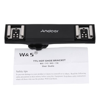 Andoer double griffe Flash Speedlite Light support Splitter pour Canon 7DII 70 5DR D 5DRS 5DIII 6D DSLR caméra caméscope