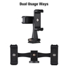 Andoer Kit vidéo multifonctionnel pour smartphone comprenant un support de trépied universel pour téléphone avec deux supports de téléphone 4 supports de chaussures froides + trépied de bureau pour la diffusion en direct de Vlog Réunion d