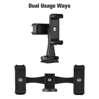 Andoer Kit vidéo multifonctionnel pour smartphone comprenant un support de trépied universel pour téléphone avec deux supports de téléphone 4 supports de chaussures froides + trépied de bureau pour la diffusion en direct de Vlog Réunion d