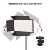 Andoer LED-800 Lampe vidéo LED Panneau lumineux de photographie professionnelle 800PCS Perles lumineuses réglables Température bicolore réglable 3200-5600K Luminosité dimmable avec Barndoor 1/4 pouce Trou de vis Tête sphérique Support de chaussure 