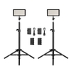 Andoer LED Kit de lumière vidéo comprennent 2pcs W228 3200K / 6000K Bi-Color Dimmable LED Vidéo + 2pcs Max. Support de lumière de 72cm + 2pcs 7.4V 2200mAh apparié batterie et chargeur de batterie pour les caméras DSLR ILDC