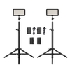 Andoer LED Kit de lumière vidéo comprennent 2pcs W228 3200K / 6000K Bi-Color Dimmable LED Vidéo + 2pcs Max. Support de lumière de 72cm + 2pcs 7.4V 2200mAh apparié batterie et chargeur de batterie pour les caméras DSLR ILDC