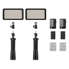 Andoer LED Kit de lumière vidéo comprennent 2pcs W228 3200K / 6000K Bi-Color Dimmable LED Vidéo + 2pcs Max. Support de lumière de 72cm + 2pcs 7.4V 2200mAh apparié batterie et chargeur de batterie pour les caméras DSLR ILDC