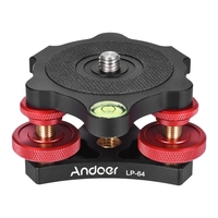 Andoer LP-64 Base de nivellement du trépied Niveleur de précision à trois roues avec un alliage d