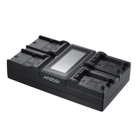 Andoer LP-E6 LP-E6N NPFW50 NP-FW50 Chargeur de batterie pour appareil photo numérique 4 canaux avec écran LCD pour Canon 5DIII 5DS 5DSR 6D 7DII 80D 70D pour Sony α7 α7R α7sII α7II α6500 A6300