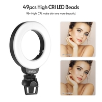Andoer Mini 4 pouces Éclairage de vidéoconférence LED Anneau lumineux Clip-on Laptop Light 3 modes d