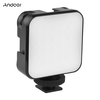 Andoer Mini RGB LED Video Light 360 ° Lampe de remplissage polychrome 6W 2500-9000K CRI95+ avec écran OLED Triple support de griffe froide Batterie intégrée 1200mAh