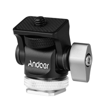 Andoer Mini support de moniteur tête de trépied adaptateur de chaussure froide en alliage d