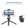 Andoer MT-01 Trépied de bureau 2 niveaux Hauteur réglable Rotatif à 360 ° Rotatif avec support pour téléphone Max. Capacité de charge de 5kg pour la vidéoconférence d