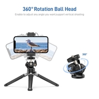Andoer MT-01 Trépied de bureau 2 niveaux Hauteur réglable Rotatif à 360 ° Rotatif avec support pour téléphone Max. Capacité de charge de 5kg pour la vidéoconférence d