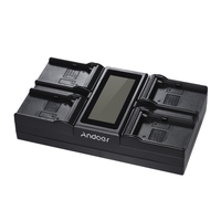 Andoer NP-F970 Chargeur de batterie pour appareil photo numérique 4 canaux avec écran LCD pour Sony NP-F550 F750 F950 NP-FM50 FM500H QM71