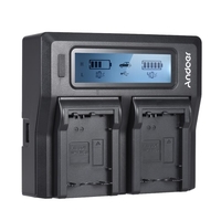 Andoer NP-FW50 NPFW50 Chargeur de batterie pour appareil photo numérique à deux canaux avec écran LCD pour Sony α7 α7R α7sII α7II α6500 A6300 α7RII NEX Series