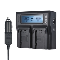 Andoer NP-FZ100 Chargeur de batterie double caméra LCD pour Sony A7III A9 A7RIII A7SIII avec chargeur de voiture DC