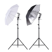 Andoer Off Camera Double Speedlight Flash Shoe Mount Swivel Soft Parapluie Kit