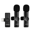 Andoer One-Trigger-Two Mini 2.4G système de microphone sans fil (2 émetteurs + 1 récepteur)