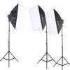 Andoer Photography Studio Portrait produit Kit éclairage Light Tent Équipement photo (12 * 45W Bulb + 3 * 4en1 Bulb Socket + 3 * Softbox + 3 * Lumière stand + 1 * Sac de transport)