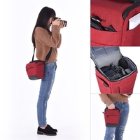 Andoer Portable DSLR appareil photo sac à bandoulière élégant Polyester étui pour appareil photo pour 1 appareil photo 1 objectif et petits accessoires pour Canon Nikon Sony Fujifilm Olympus Panasonic