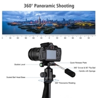 Andoer Professional Support de trépied pour appareil photo en aluminium portable Monopod 200 cm / 78.7 pouces Charge utile réglable en 4 sections de 8kg avec une tête panoramique à dégagement rapide à 360 ° pour le voyage d