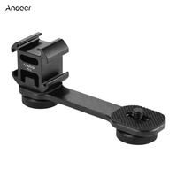 Andoer PT-3 support de microphone de lumière de caméra à montage sur chaussure froide avec trous de vis de 1/4 pouce pour trépied stabilisateur