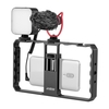 Andoer Smartphone Video Rig Grip avec Rig LED Light Microphone