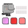 Andoer Sport caméra boîtier étanche 35M coque de protection sous-marine avec filtres de couleur remplacement pour GoPro Hero10 9 surf plongée en apnée plongée en profondeur