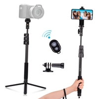 Andoer Support de trépied extensible Selfie Stick 54 pouces Alliage d