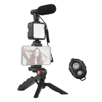 Andoer téléphone Vlog Kit vidéo avec Table trépied support pour téléphone avec chaussure froide Microphone LED lumière vidéo obturateur à distance