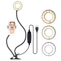 Andoer Webcam Light Stand 3, 5 pouces Clip-On Mini USB Ring Light