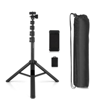 Andoer ZP100B Selfie Stick Tripod Extendable Portable Phone Tripod Stand with BT Remote 180° Neck & 360° Head Rotation Compatible with iOS Android Smartphone for Selfie Video Recording
