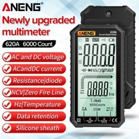 ANENG 4, 7 pouces LCD Affichage AC / DC Multimètre numérique Multimètre True-RMS ultraportable Multi-testeur à plage automatique avec Amp Volt Ohm Capacitance Continuité Température Fréquence Diode Tests Testeur NCV pour l