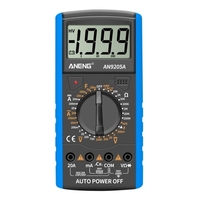 ANENG DT9205A + multimètre numérique 3 1/2 écran LCD 1999 compte gamme manuelle compteur universel AC DC résistance capacité transistor testeur ampèremètre multifonctionnel