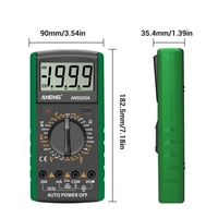 ANENG DT9205A + multimètre numérique 3 1/2 écran LCD 1999 compte gamme manuelle compteur universel AC DC résistance capacité transistor testeur ampèremètre multifonctionnel