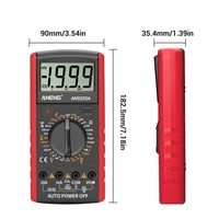 ANENG DT9205A + multimètre numérique 3 1/2 écran LCD 1999 compte gamme manuelle compteur universel AC DC résistance capacité transistor testeur ampèremètre multifonctionnel