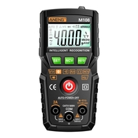 ANENG M108 Multimètre Numérique Intelligent Portée Automatique 4000 Comptes NCV Compteur Universel Testeur Multifonctionnel Portable Voltmètre Ampèremètre avec Rétroéclairage Lampe de Poche AC/DC Tension et Courant Résistance Mesure de Fréquence