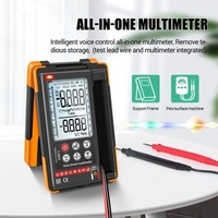 ANENG Q60S Multimètre numérique Commande vocale TRMS 6000 Comptes Testeur portable Ohm Volt Amp pour mesurer la tension Résistance au courant Capacité Diode de température NCV Test de continuité avec lampe de poche Arrêt automatique Rétroéclairag