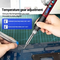 ANENG SL103 16pcs Mini fer à souder électrique avec affichage numérique LCD 180 ℃ ~ 500 ℃ température réglable 60W Kit de fer à souder intelligent avec stylo de test multimètre extracteur d