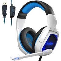 Anivia MH901 Casque filaire Écouteur monté sur la tête Interface USB LED RVB Lumière Ordinateur Gaming Stéréo Route Gaming Casque filaire avec microphone pointant à 95 °