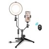Anneau de photographie de 6 pouces / 16cm Éclairage vidéo Dimmable LED Fill Light Selfie Ring Light avec trépied Support en forme de V Support de téléphone Télécommande pour portrait Photographie Live Streaming Make-up
