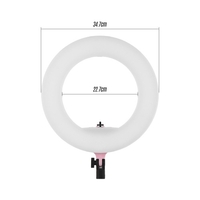 Anneau LED 192 pièces LED Ancre Live Light 3200K à 5500K Température de couleur 38W Anneau Puissance Lampe Vidéo pour Maquillage Appareil Photo Téléphone Prise de Vue Rose