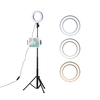 Anneau lumineux LED Selfie de 6 pouces 3 modes 10 niveaux de luminosité avec trépied (hauteur maximale 150 cm) Support de téléphone et de tablette Télécommande BT pour le maquillage de la photographie en direct