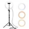anneau lumineux mobile de bureau selfie beauté anneau lumineux 10 pouces 26 vibrato avec le même style de lumière de remplissage en direct de célébrité Internet 10 pouces / 26CM arc + PTZ + support de téléphone flexible + trépied 210CM