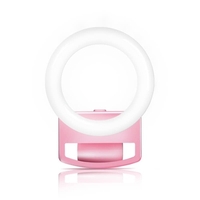 Anneau lumineux portable Selfie avec batterie rechargeable et gradateur Mini anneau de beauté LED à clip avec lumières blanches / chaudes / neutres pour téléphone portable